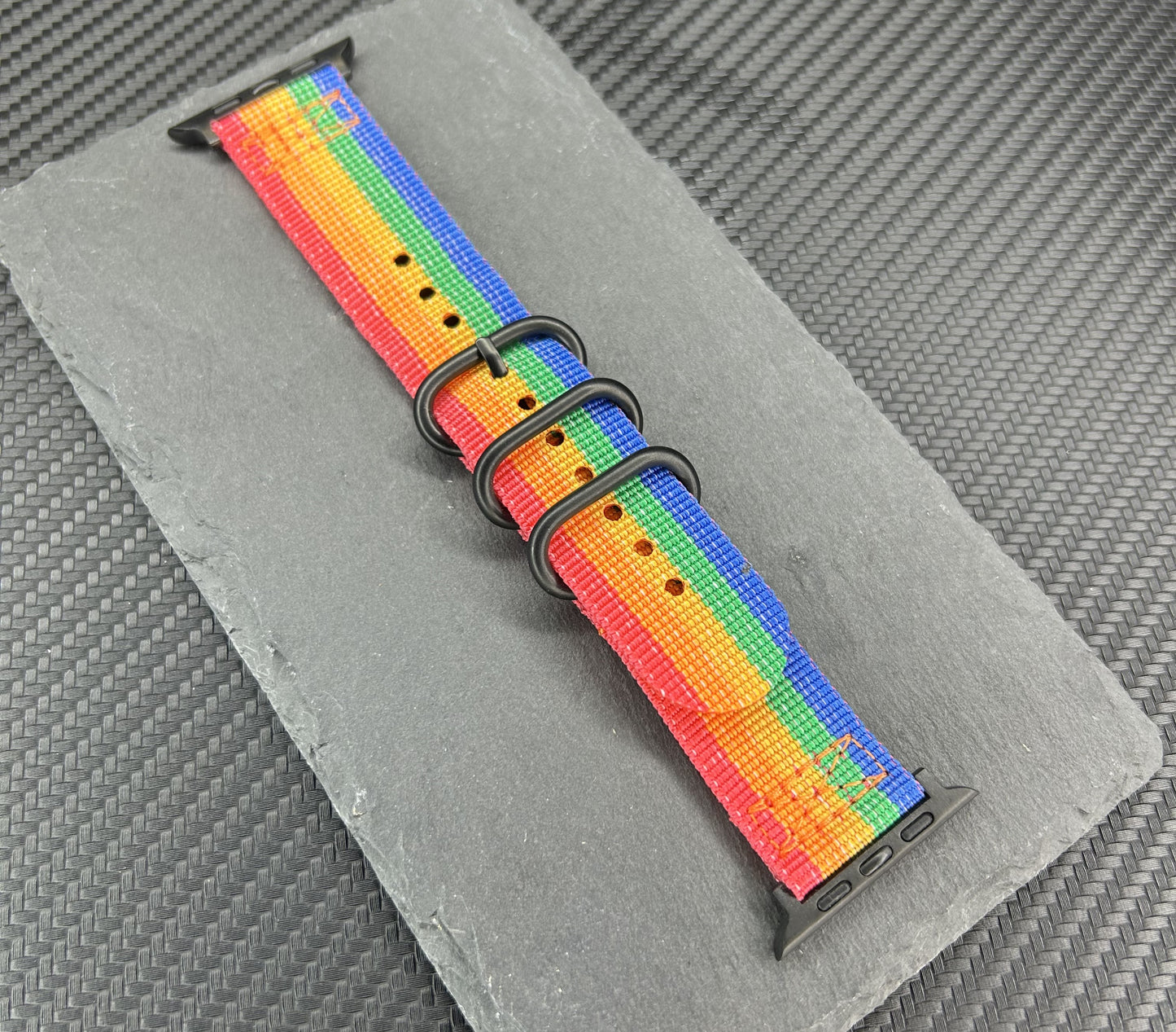 Seatbelt Fabric 3 Rings Watch Strap