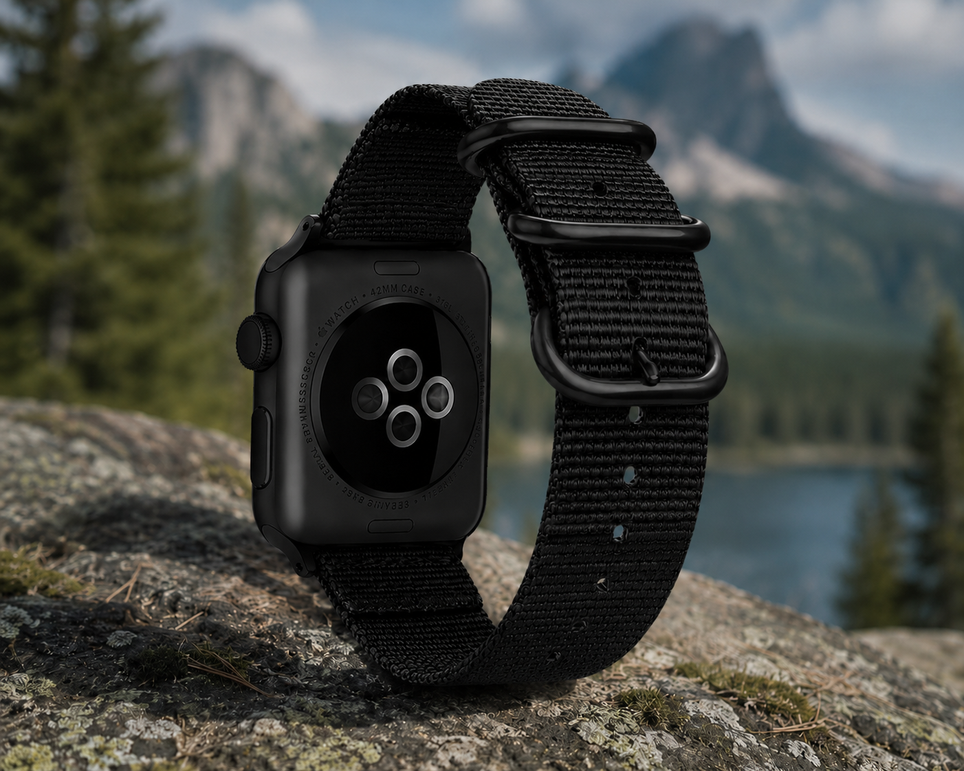 Black NATO Strap for Apple Watch