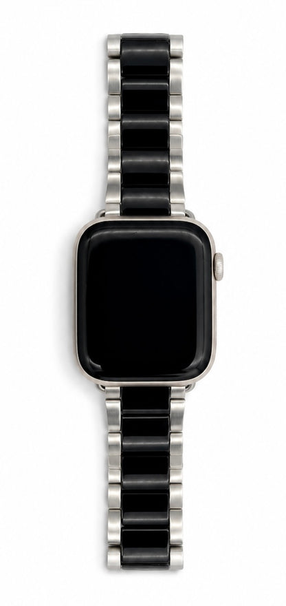 Black & Stainless Steel Heritage 3 Link Bracelet for Apple Watch