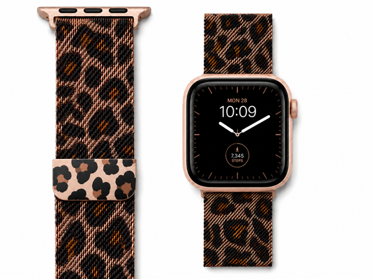 Leopard Print Milanese Loop for Apple Watch