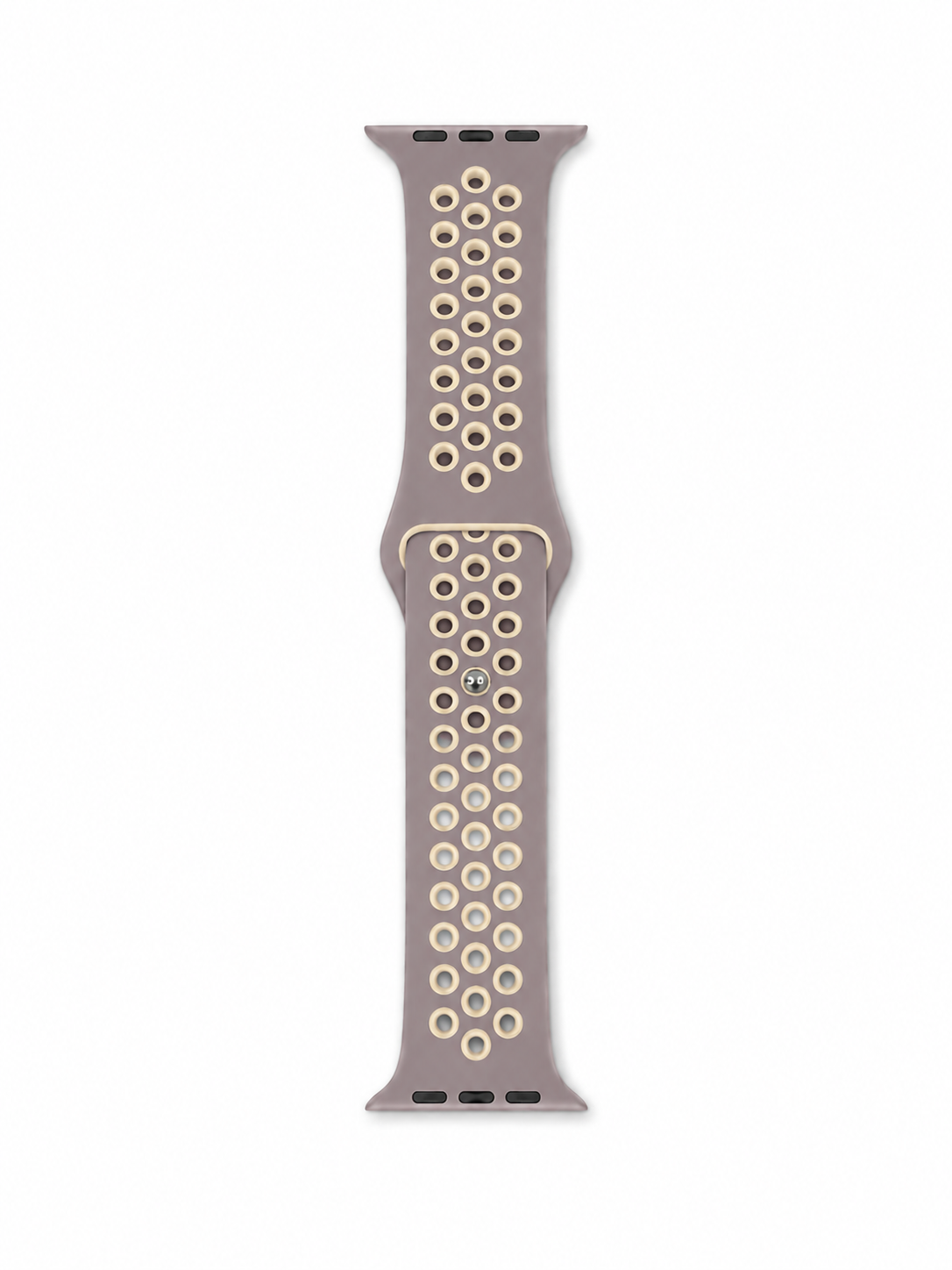 Mauve Beige Sports Silicone Perforated Strap for Apple Watch