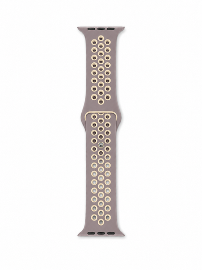 Mauve Beige Sports Silicone Perforated Strap for Apple Watch