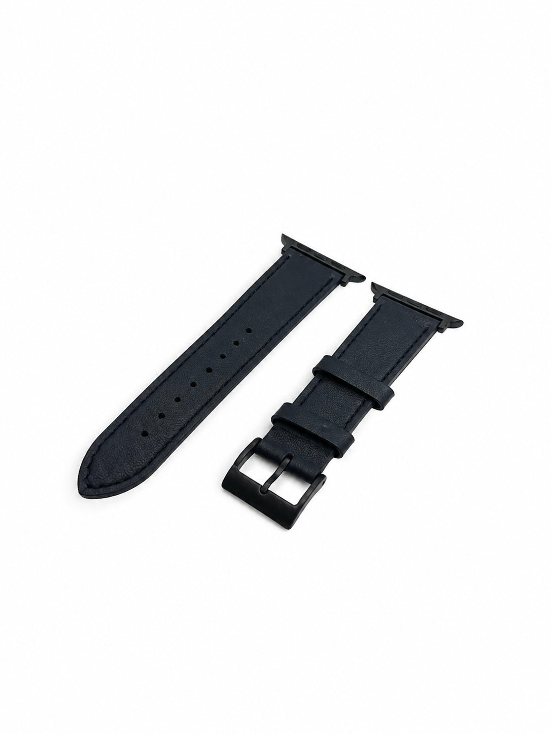 Black Leather Buckle & Tuck Strap for Apple Watch