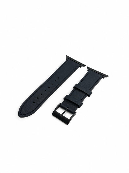 Black Leather Buckle & Tuck Strap for Apple Watch