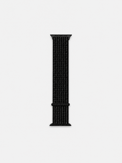 Black Nylon Weave Sports Loop Strap for Apple Watch