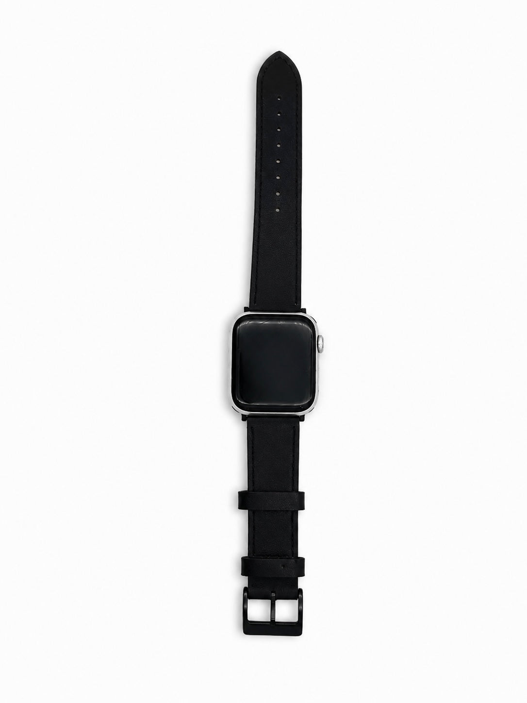 Black Leather Buckle & Tuck Strap for Apple Watch
