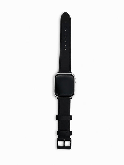 Black Leather Buckle & Tuck Strap for Apple Watch