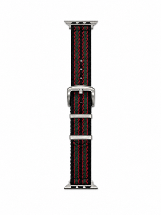 Red & Green Trim Bond Style NATO Strap for Apple Watch