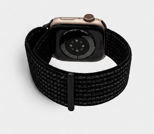 Black Nylon Weave Sports Loop Strap for Apple Watch