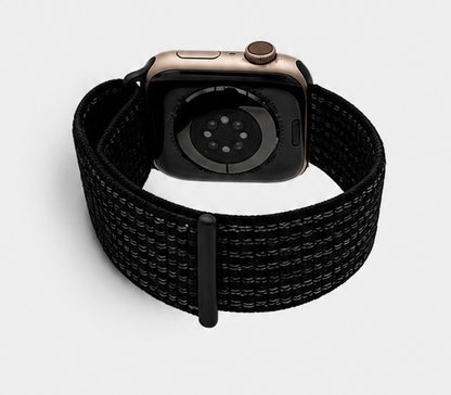 Black Nylon Weave Sports Loop Strap for Apple Watch