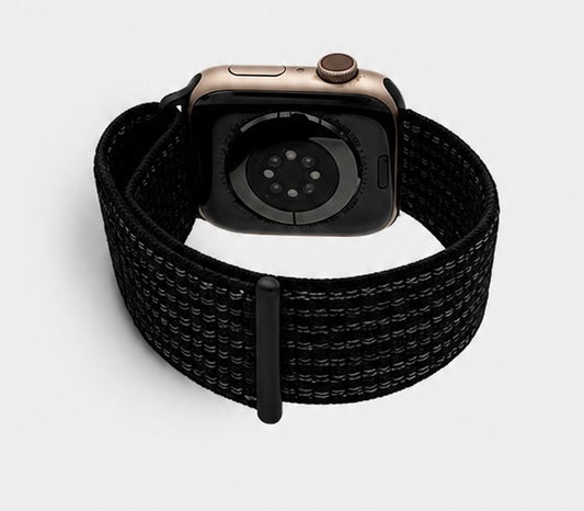 Black Nylon Weave Sports Loop Strap for Apple Watch