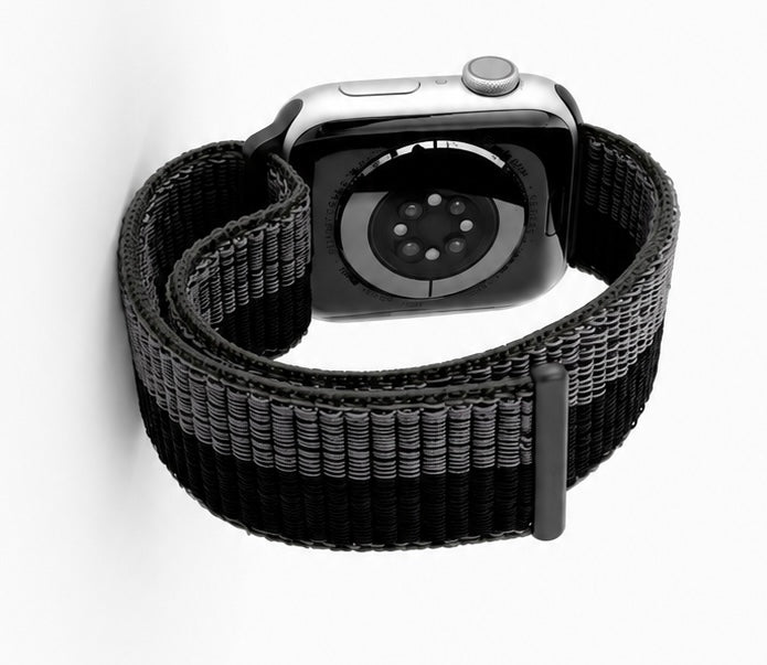 Black & Grey Nylon Weave Sports Loop Strap for Apple Watch