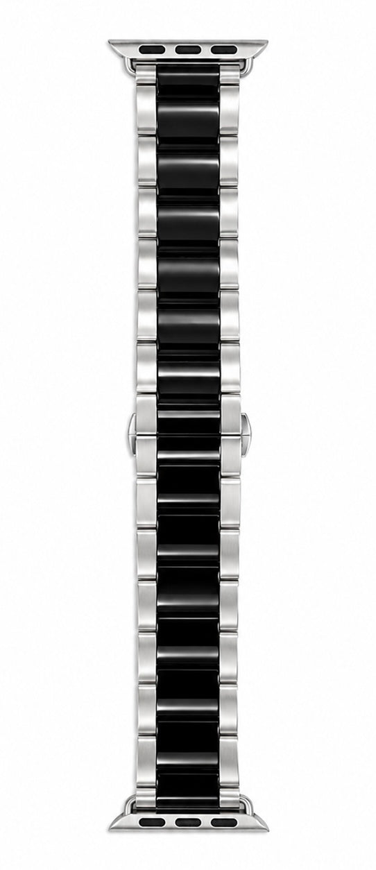 Black & Stainless Steel Heritage 3 Link Bracelet for Apple Watch