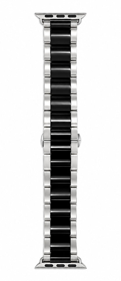 Black & Stainless Steel Heritage 3 Link Bracelet for Apple Watch
