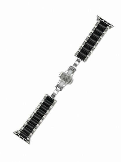 Black & Stainless Steel Heritage 3 Link Bracelet for Apple Watch