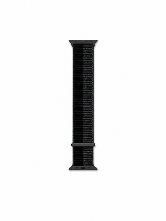 Black & Grey Nylon Weave Sports Loop Strap for Apple Watch