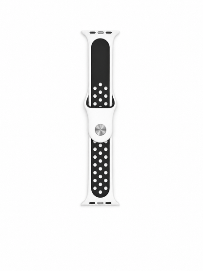White Sports Silicone Perforated Strap for Apple Watch
