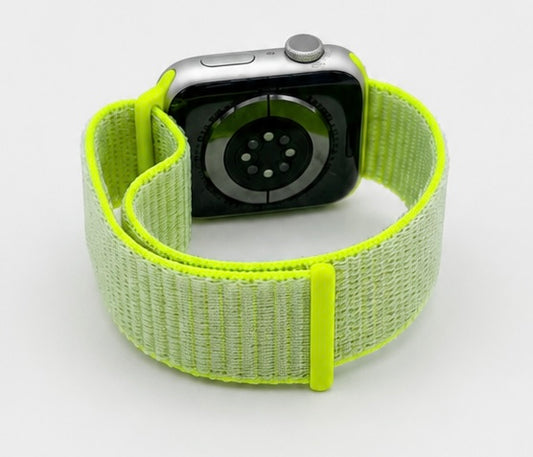 Neon Green Nylon Weave Sports Loop Strap for Apple Watch