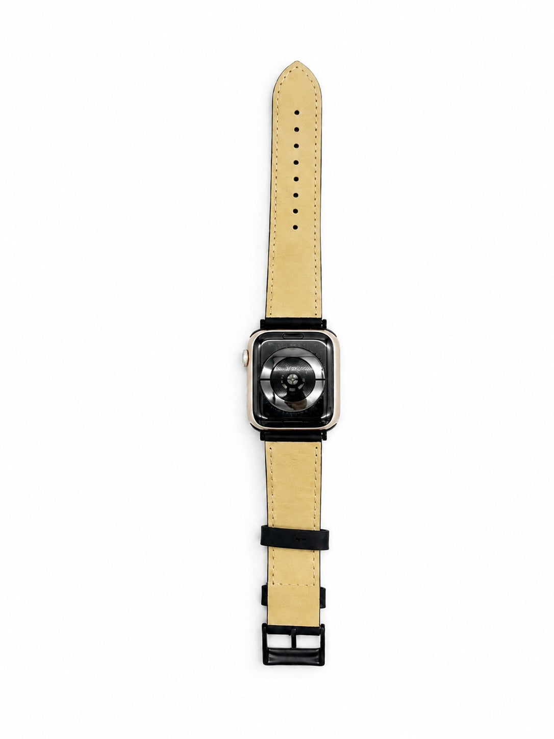 Black Leather Buckle & Tuck Strap for Apple Watch