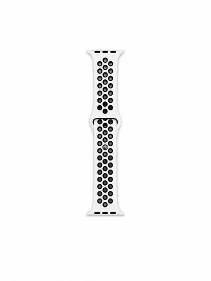 White Sports Silicone Perforated Strap for Apple Watch