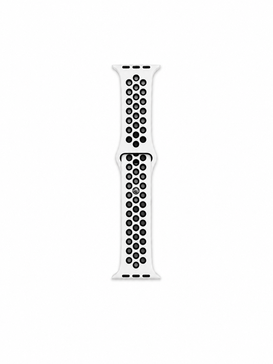 White Sports Silicone Perforated Strap for Apple Watch