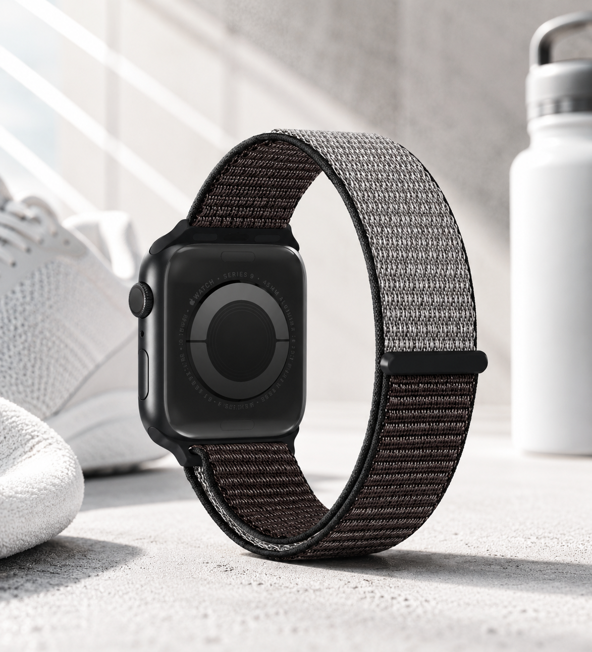 Charcoal Nylon Weave Sports Loop Strap for Apple Watch