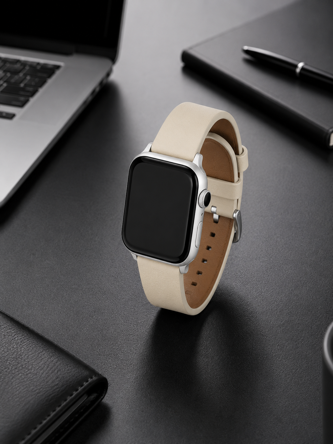 Cream Leather Strap for Apple Watch