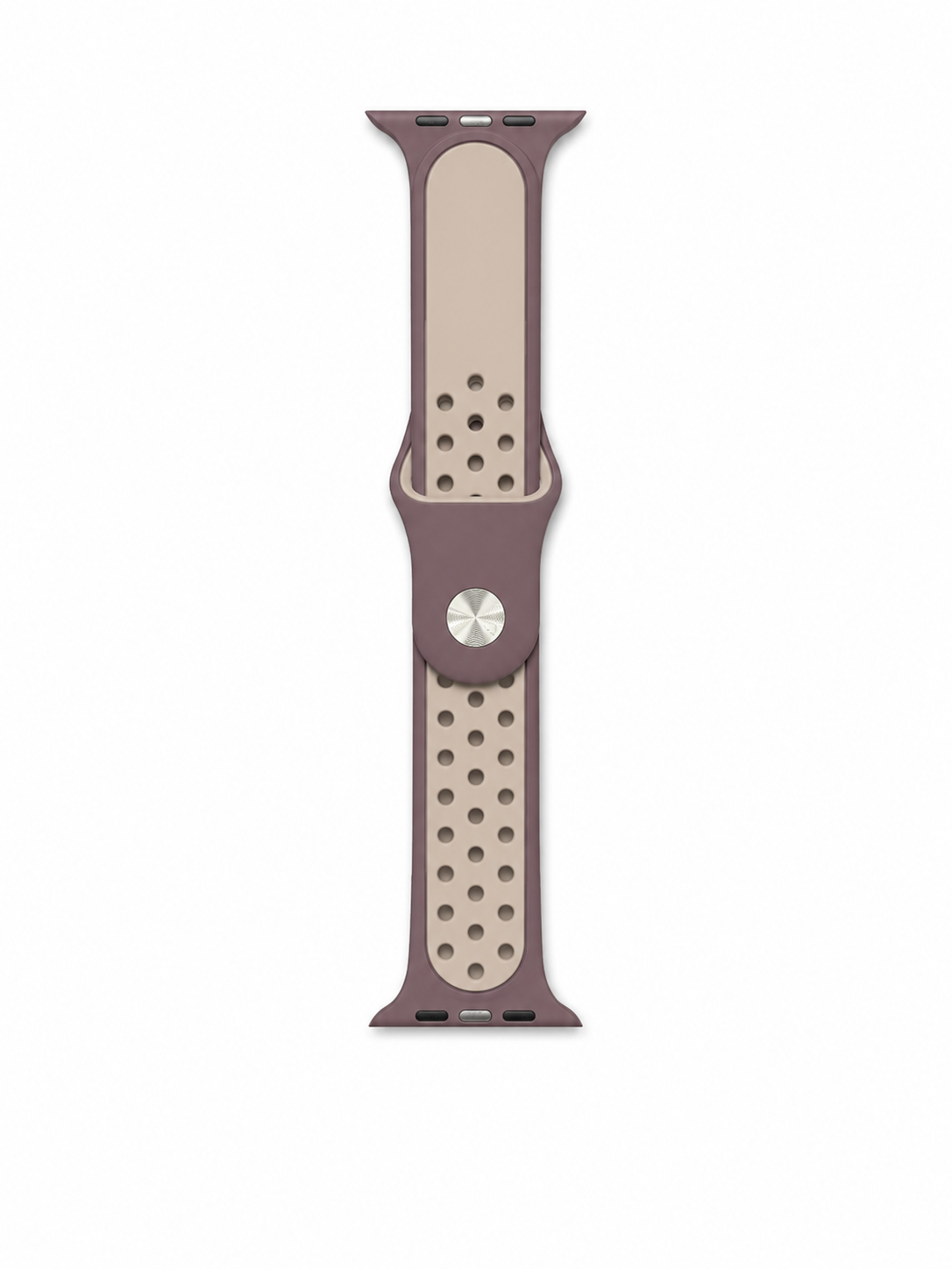 Mauve Beige Sports Silicone Perforated Strap for Apple Watch