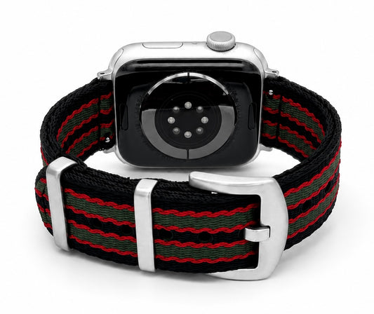 Red & Green Trim Bond Style NATO Strap for Apple Watch