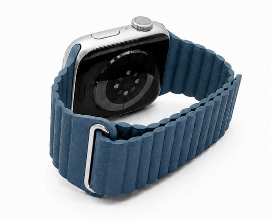 Blue Magnetic Leather Strap for Apple Watch