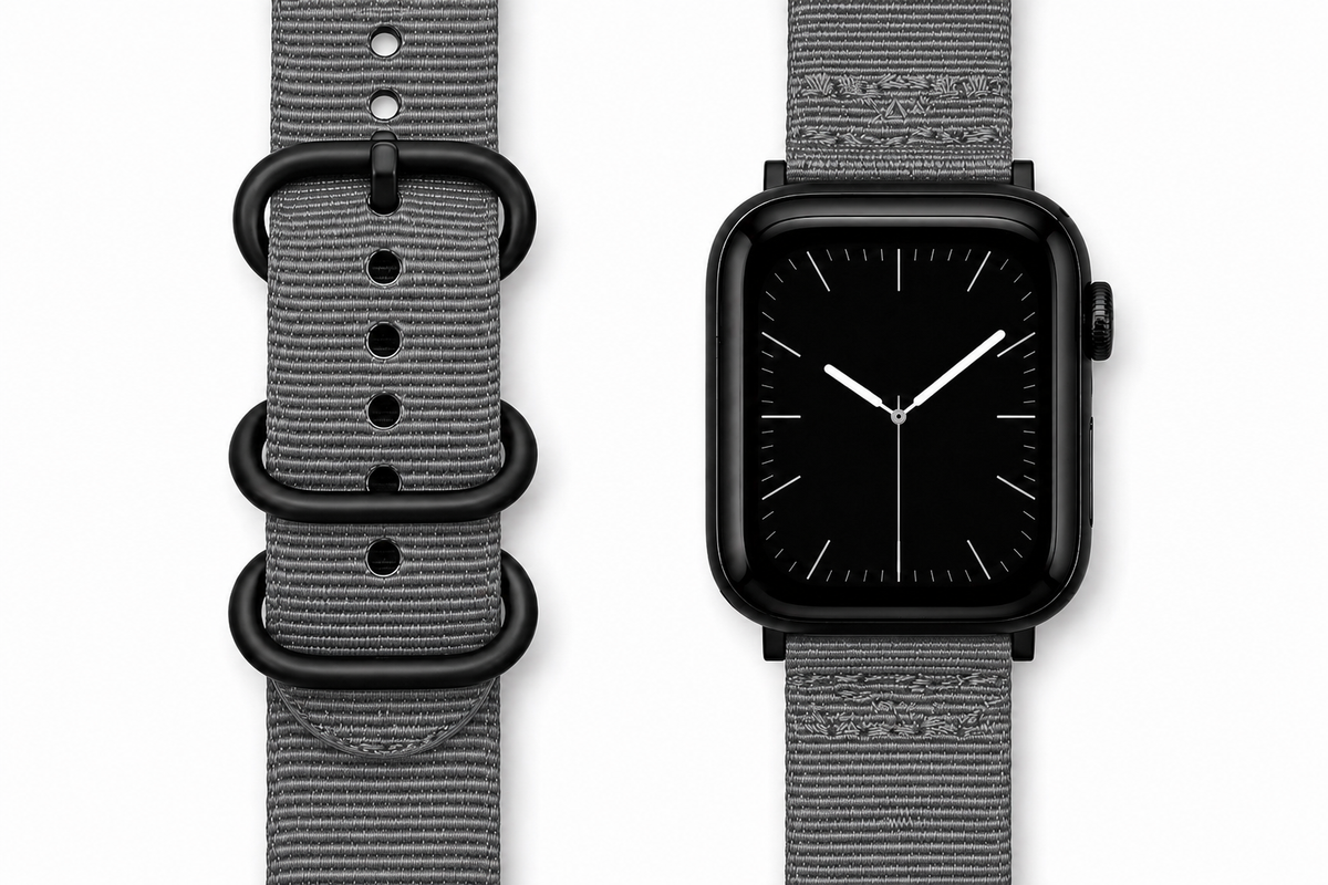 Grey NATO style strap for Apple Watches 