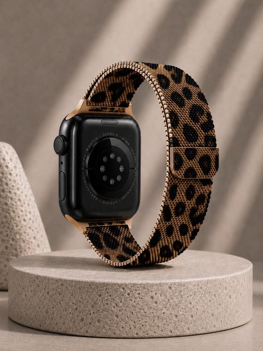 Leopard Print Milanese Loop for Apple Watch