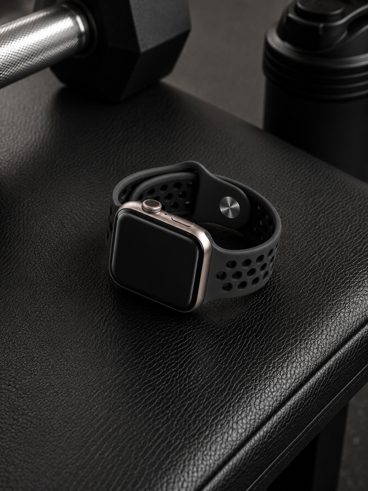 Black Sports Silicone Perforated Strap for Apple Watch