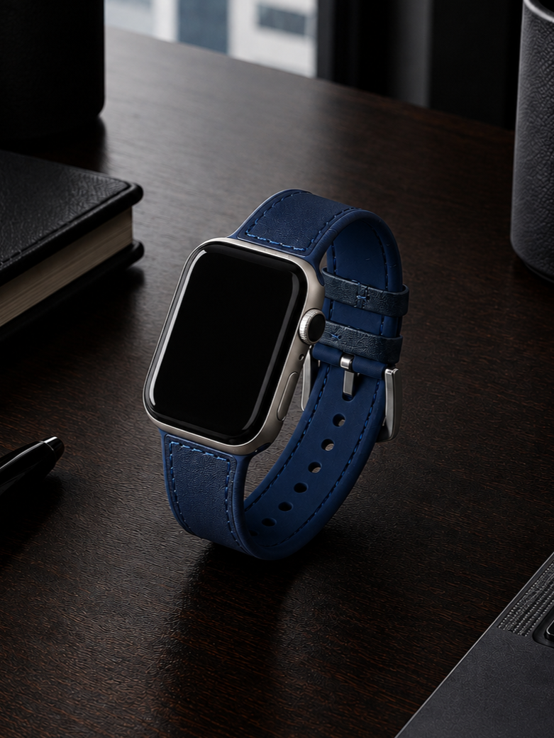 Blue Leather / Silicone Hybrid