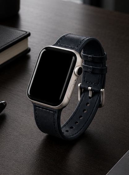 Black Leather / Silicone Hybrid