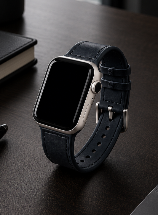 Black Leather Hybrid for Apple Watch