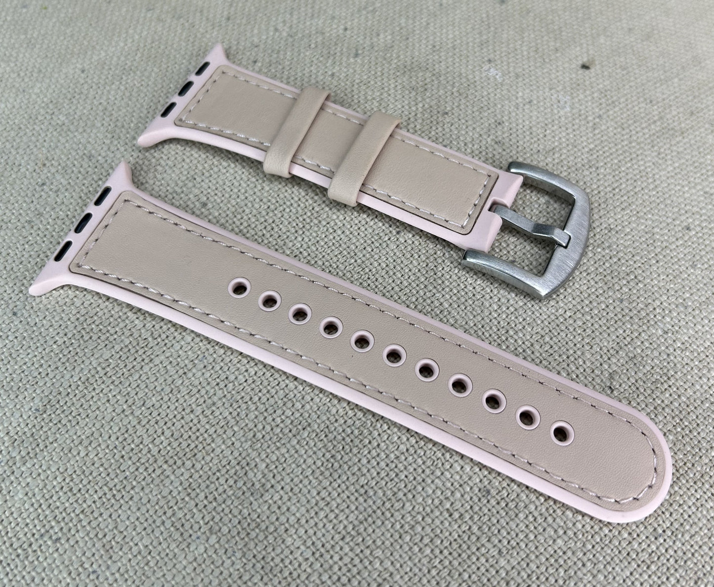 Leather/ Silicone Hybrid Watch Strap