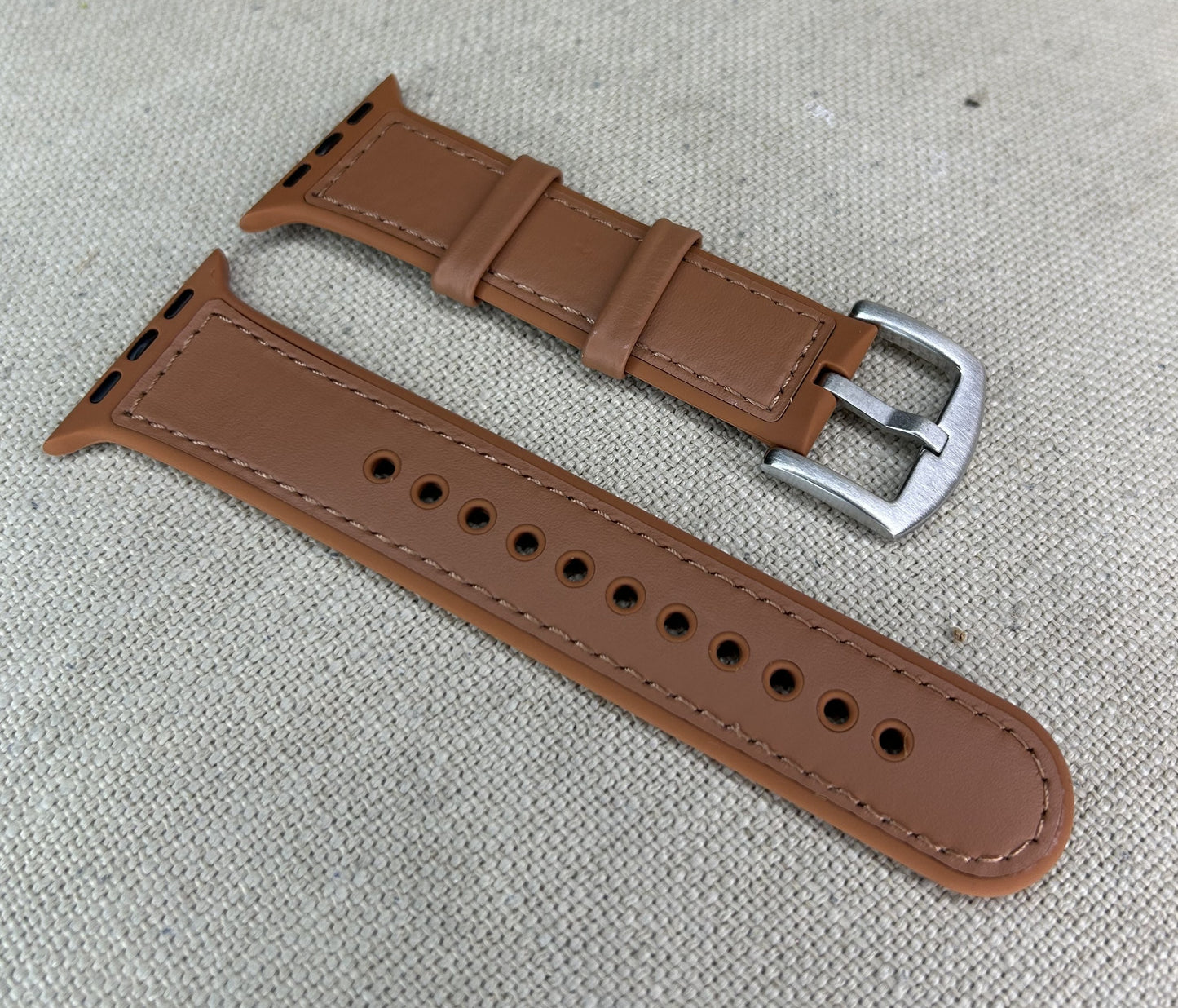 Leather/ Silicone Hybrid Watch Strap