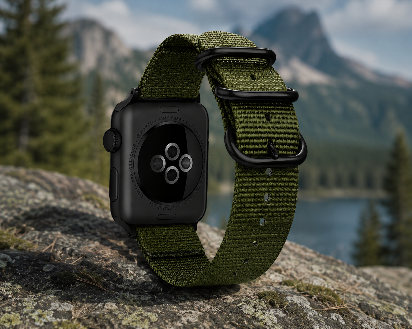 Army Green NATO strap for Apple Watch