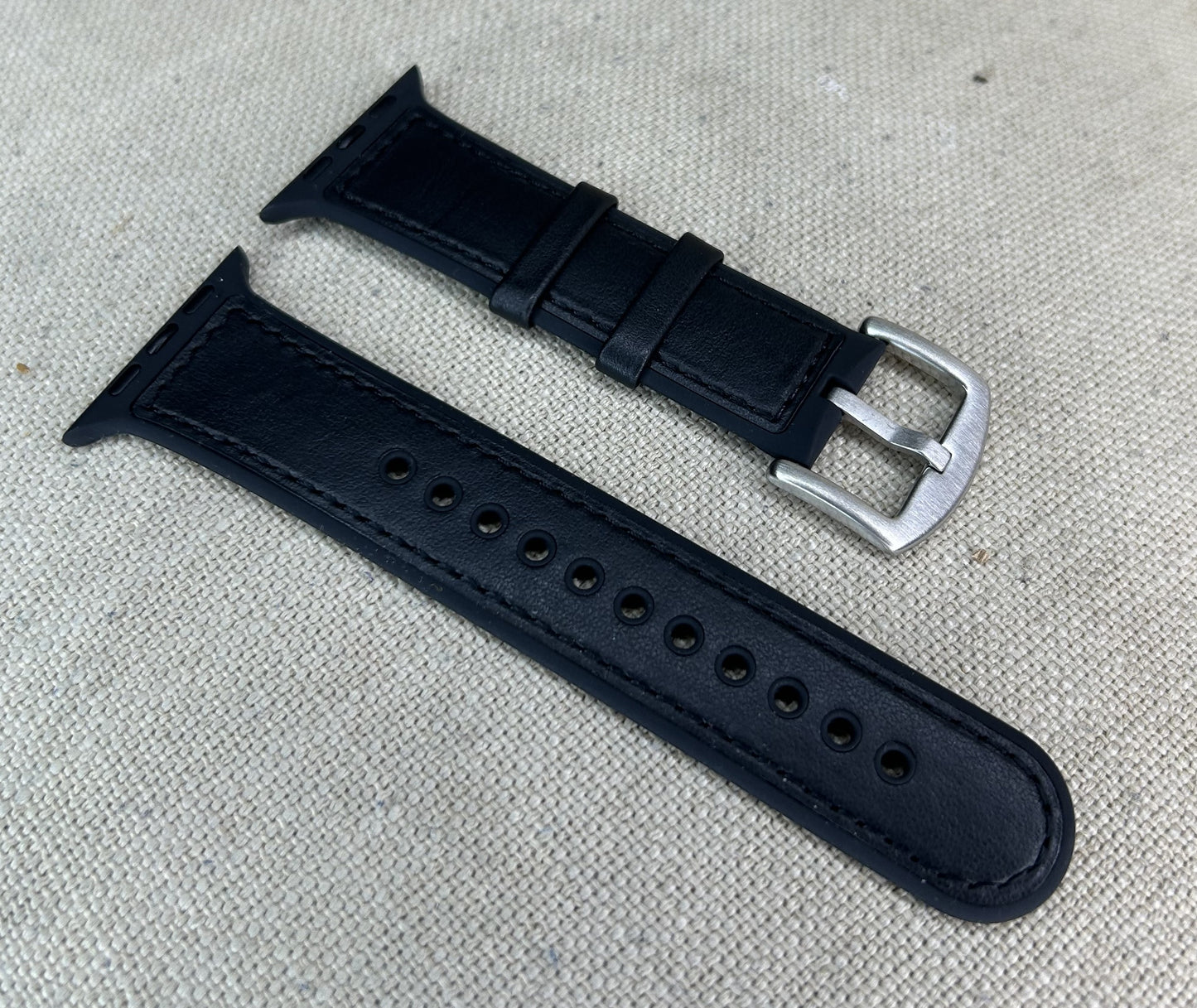 Leather/ Silicone Hybrid Watch Strap