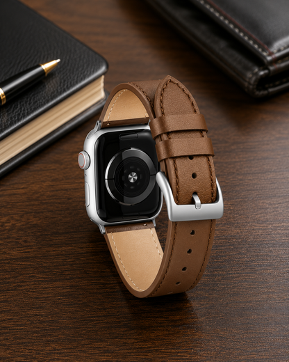 Brown Classic Leather Strap for Apple Watch
