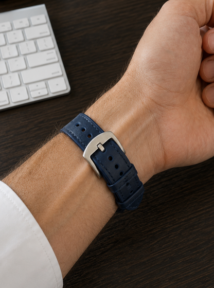 Blue Leather / Silicone Hybrid
