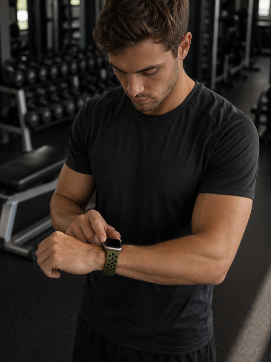 Green Sports Silicone Perforated Strap for Apple Watch