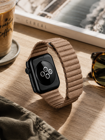 Brown Magnetic Leather Strap for Apple Watch