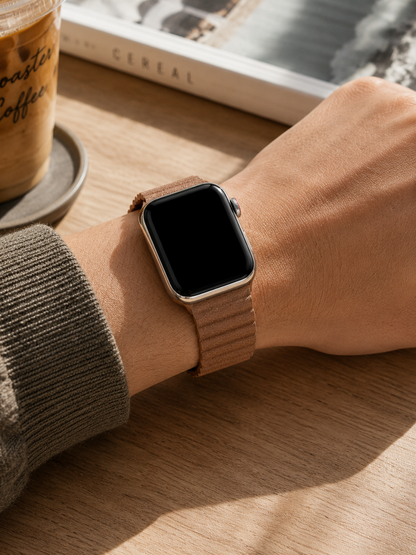 Brown Magnetic Leather Strap for Apple Watch