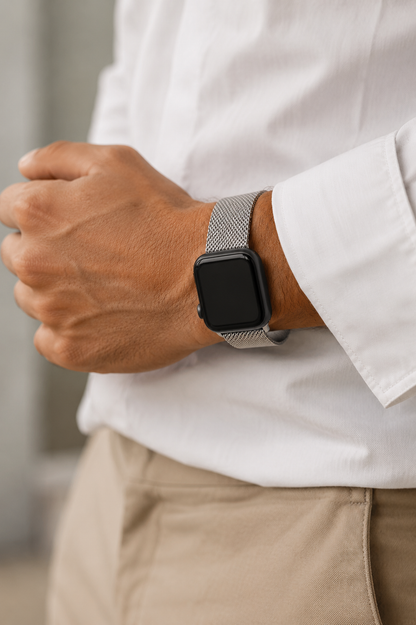 Silver Milanese Loop Strap for Apple Watch