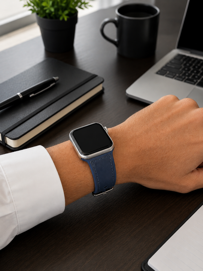 Blue Leather / Silicone Hybrid