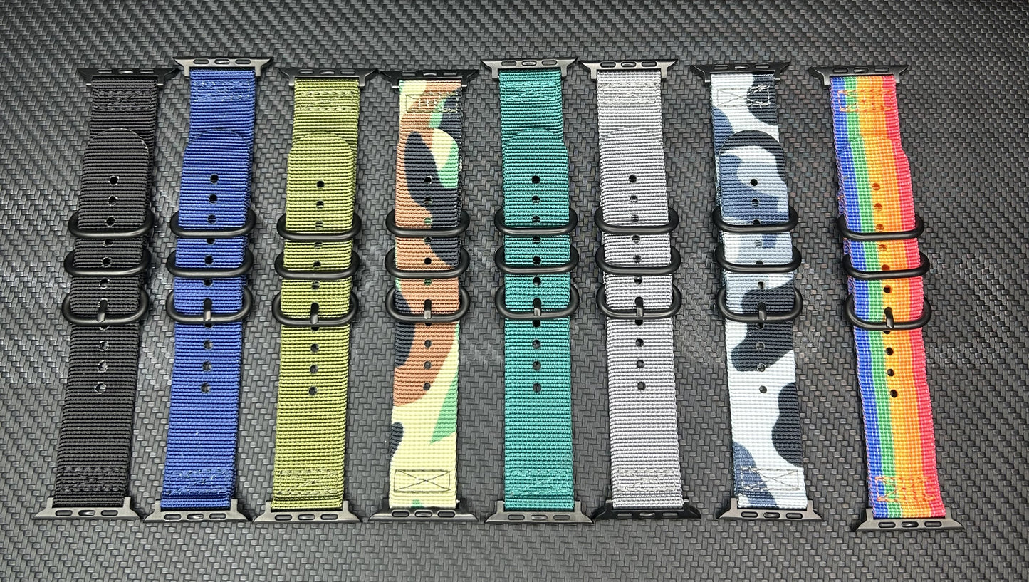 Seatbelt Fabric 3 Rings Watch Strap