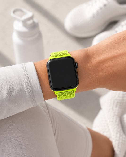 Neon Green Nylon Weave Sports Loop Strap for Apple Watch