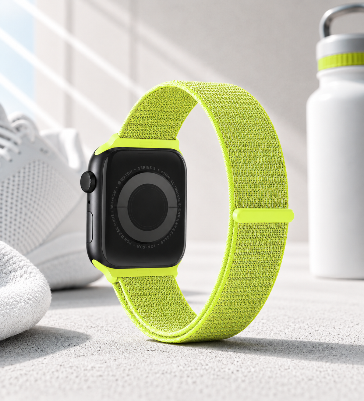 Neon Green Nylon Weave Sports Loop Strap for Apple Watch
